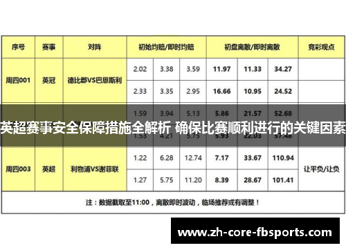 英超赛事安全保障措施全解析 确保比赛顺利进行的关键因素