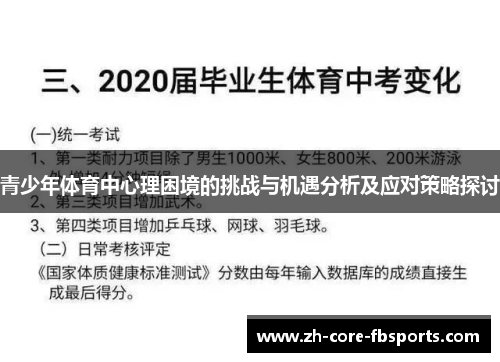 青少年体育中心理困境的挑战与机遇分析及应对策略探讨